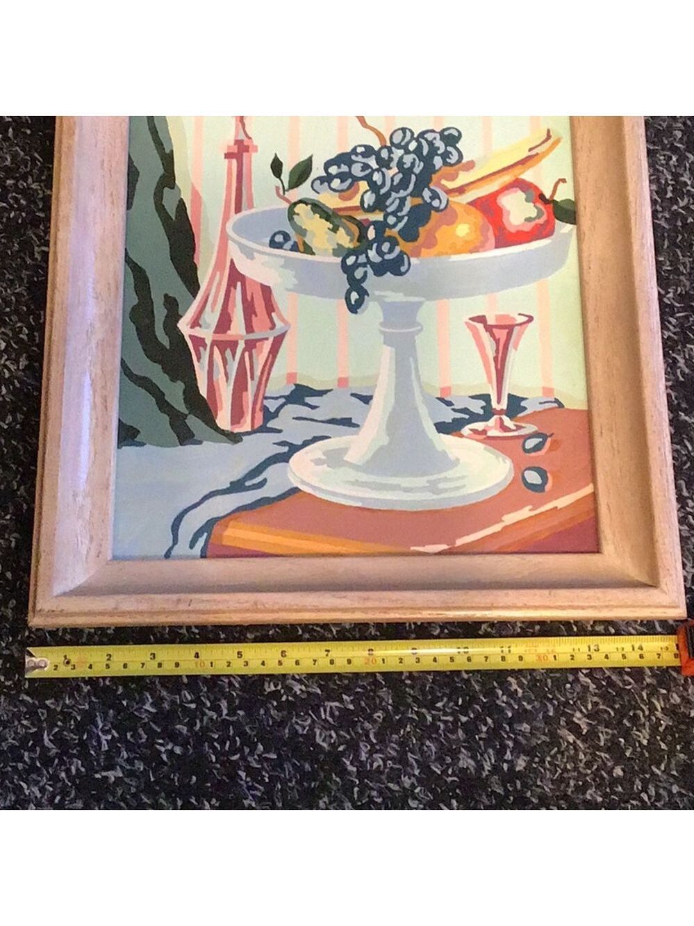 Vintage MCM Framed Paint by number still life RARE - Picture 7 of 8